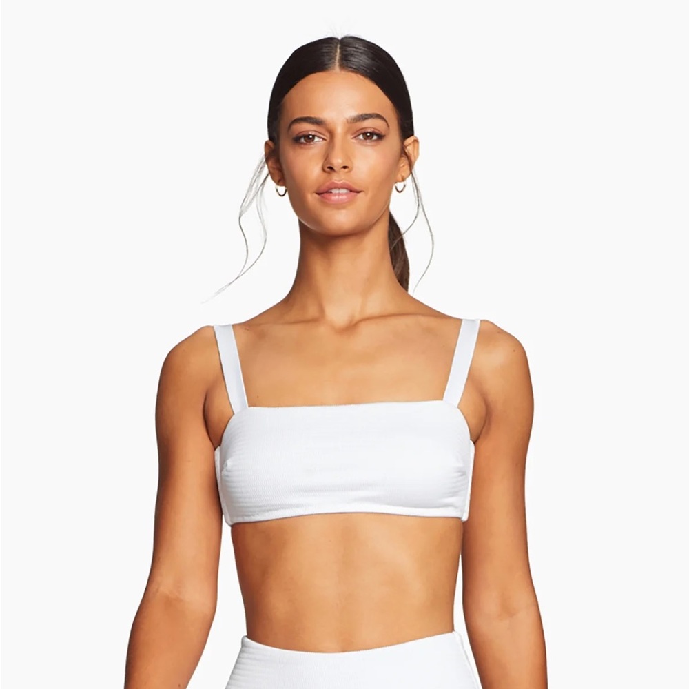 Vitamin A x Fred Segal red ribbed bikini top